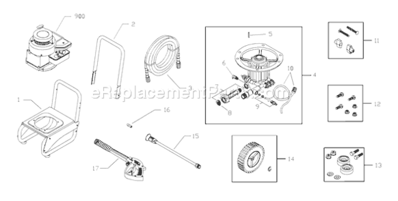 Page A Diagram and Parts List for 020346-0  Briggs and Stratton Pressure Washer